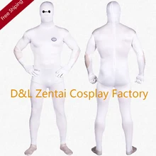 Free Shipping DHL Printing White Lycra Zentai Big Hero Baymax Halloween Costume SH1741