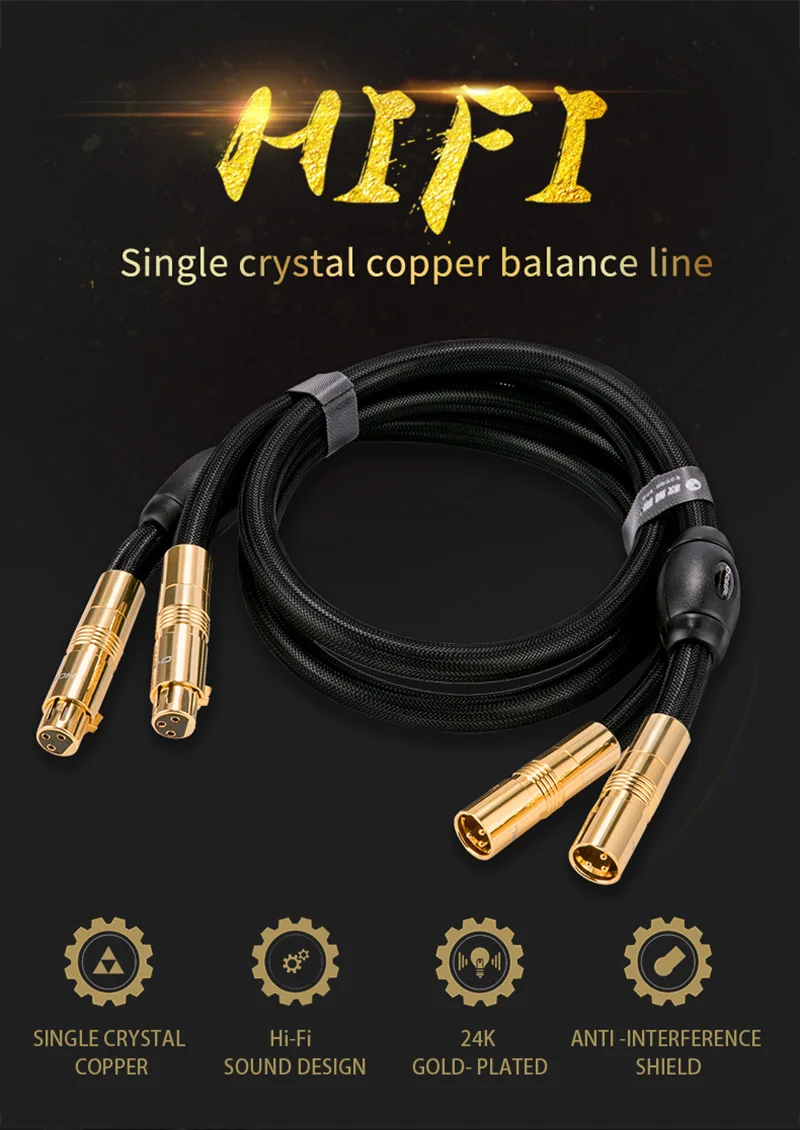 CHOSEAL XLR Cable HIFI Karaoke Sound Cannon Cable Plug XLR Extension Cable for Audio Mixer Amplifiers  (1)