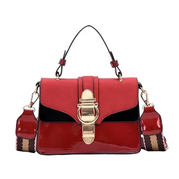 

Small Crossbody Bags For Women Handbags with Ring Ladies Bag Patent leather Shoulder Bag Nubuck Leather Top Handle Mini Bag 2019