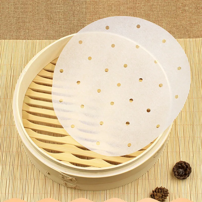

6/7/8 Inches Bamboo Steamer Practical Cooking Paper Dim Sum Paper Non Stick Restaurant Kitchen Under Steam Mat Drop Ship