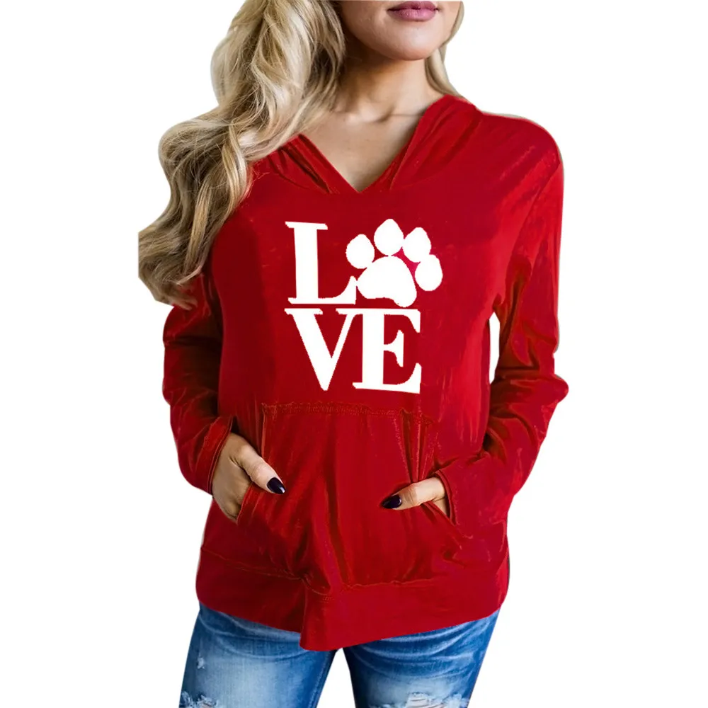 

Nice New Women Autumn Spring Basic Sweatershirt Women Letter Printing Hoodie Sweatshirt Hooded Pullover Tops Coat Shirts Blouse