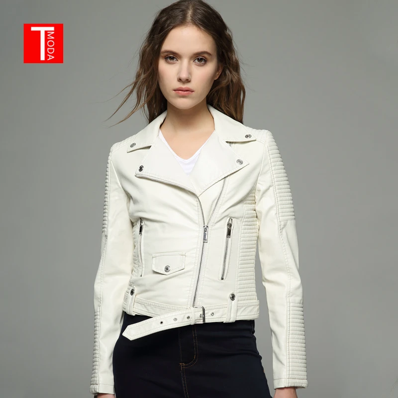 Женская мотоциклетная куртка TMODA249 Новинка осени 2020 белые Байкерские Куртки из
