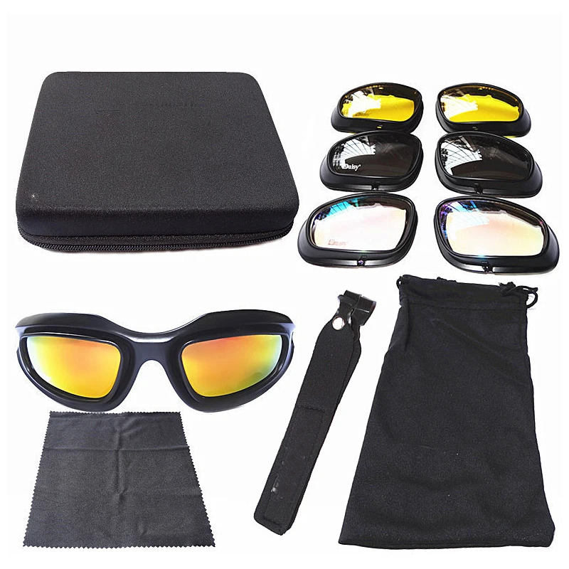 NEW 2016 outdoor goggles C5 Desert Storm Sunglasses 4 lenses Goggles Tactical Eyewear Eye Protection For
