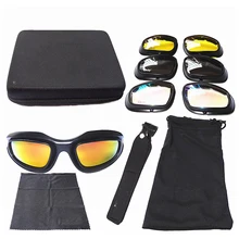 NEW 2016 outdoor goggles C5 Desert Storm Sunglasses 4 lenses Goggles Tactical Eyewear Eye Protection For Airsoft UV400 Glasses