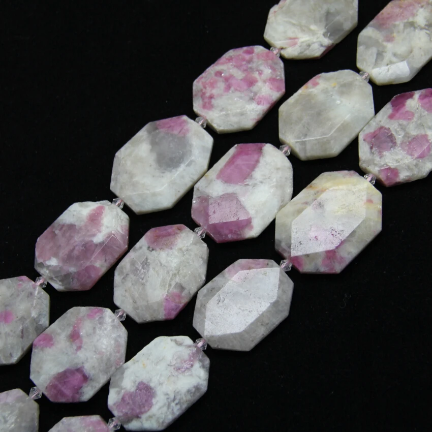 

15.5inches of strand Faceted Tourmaline Octagon Shape Stones Charms Necklace,Natural Tourmaline Gems Cut Slab Slice Loose Beads