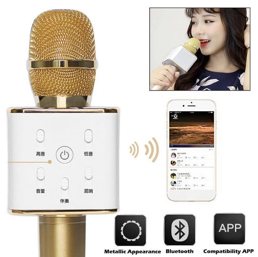 Q7 Portable Wireless Karaoke Microphone Handheld Condenser Microphone