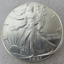 90% Высокое Качество 1921d Гулять Liberty Половиной Доллар Копия Монеты