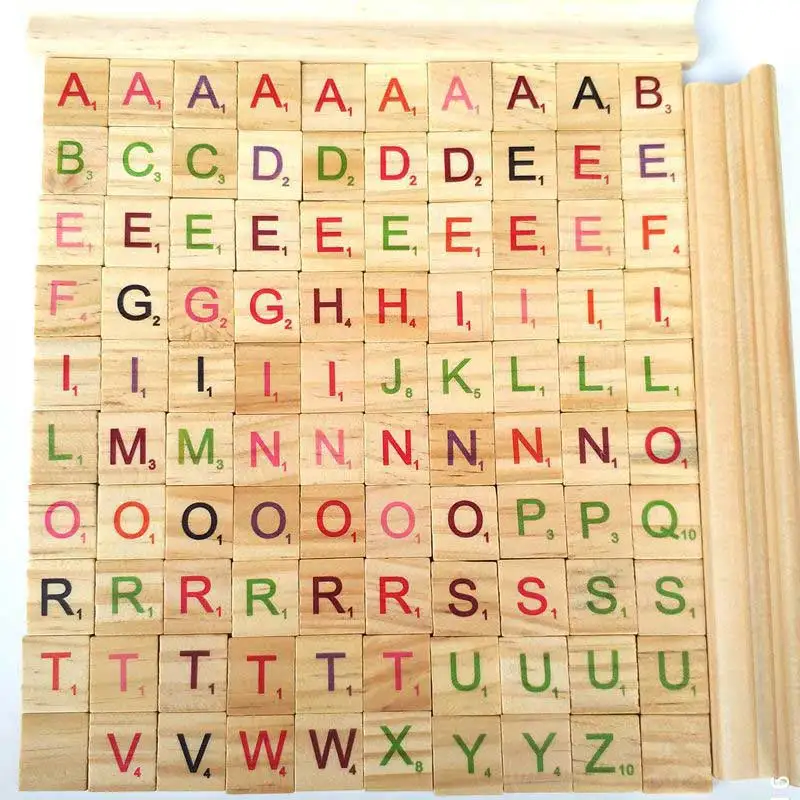 Download Aliexpress.com : Buy 100Pcs Wood Scrabble Tiles Colorful ...