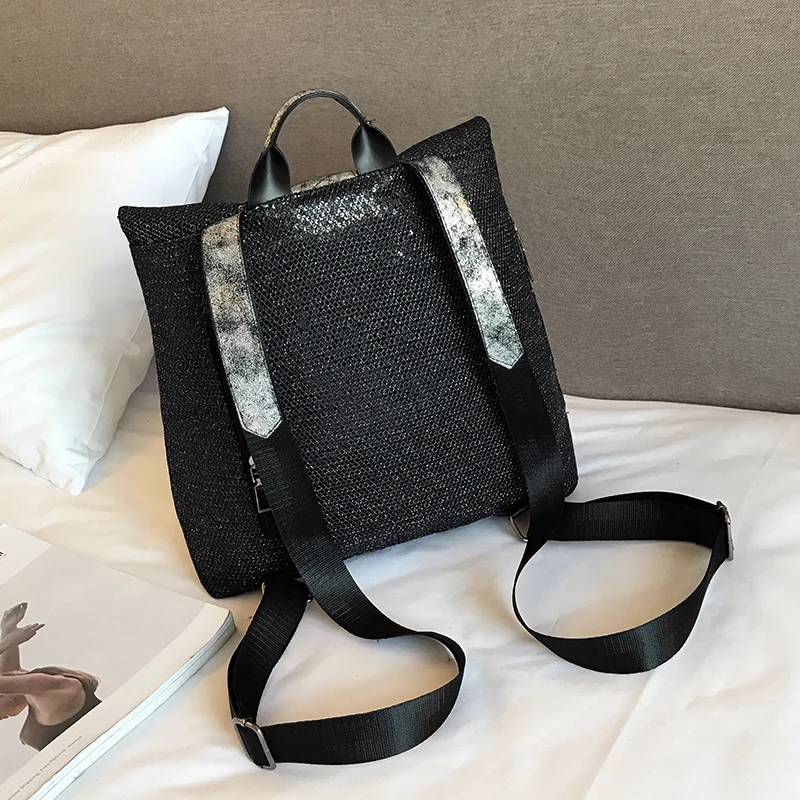 Женский рюкзак для девочек-подростков, черный женский рюкзак Mochila, модный школьный рюкзак