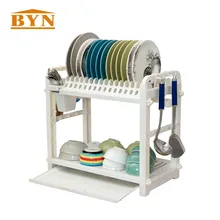 BYN Home Decor Многофункциональный белый пластик кухонного шкафа хранения посуда держатель сушилка крылом