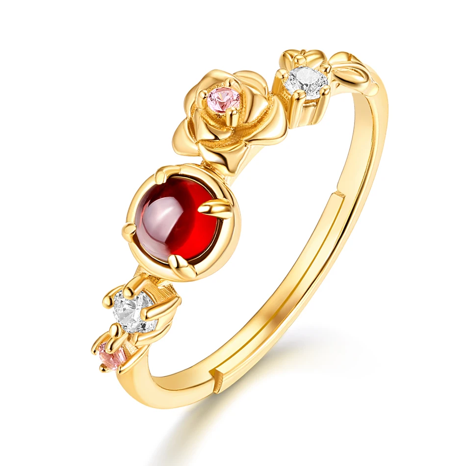 ALLNOEL 925 Sterling Silver Ring For Women  Garnet Zircon Ring Natural Stone Luxury Jewelry Gift For Woman 2019 Valentine's Day  (7)