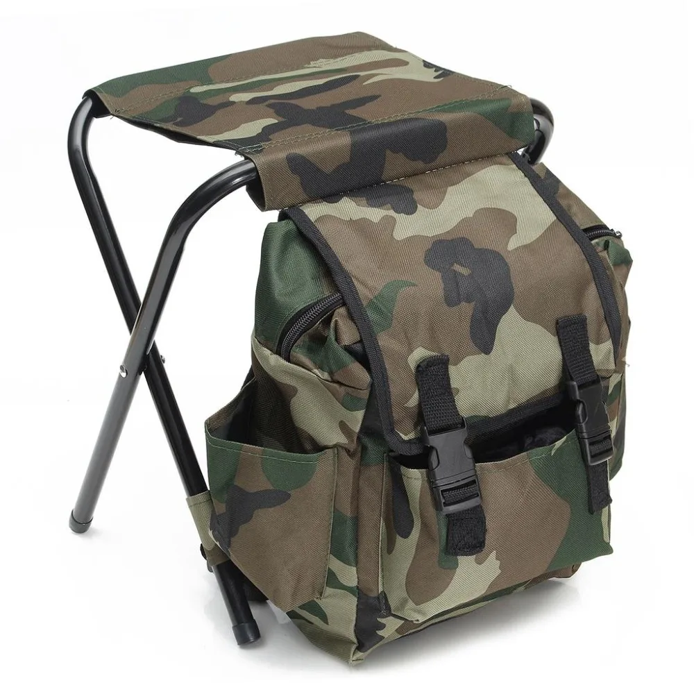 

Oxford Cloth Portable Fishing Chair Backpack Outdoor furniture Camping Hiking Picnic Folding Stool beach chairs