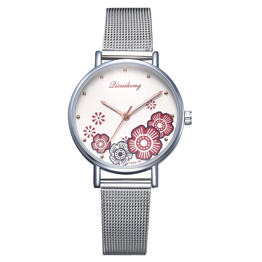 

Luxury Watch Women Fashion Flowers Silver Mesh Quartz Wrist Watches for Women Casual Watch Gifts Ladies Watch Zegarek Damski