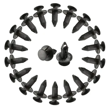 

100 Pcs/set 8mm Hole Dia Plastic Rivets Fastener Push Clips Black for Car Auto