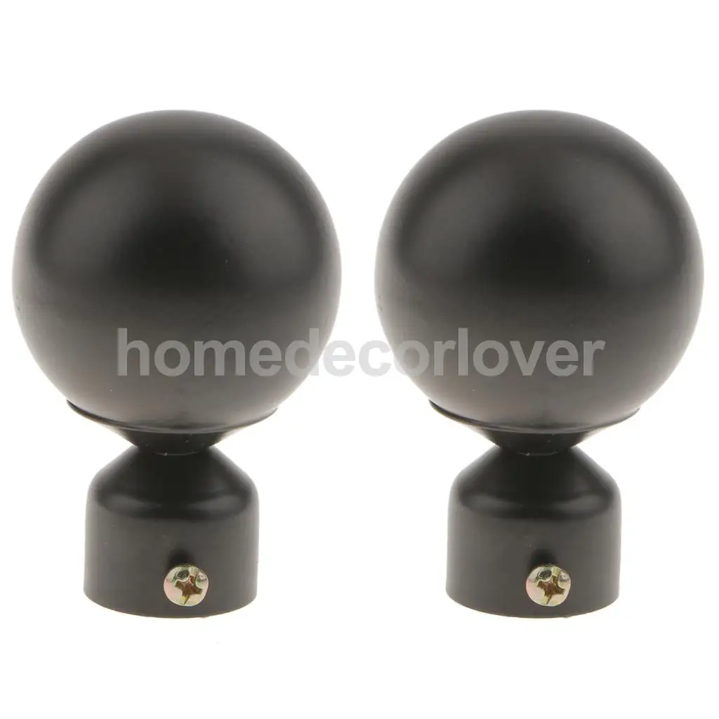 2Pcs Decorative Elegant Design Window Curtain Rod Ends Drapery Rail Pole Heads Caps Fit 25/28mm Inner Diameter Rods 
