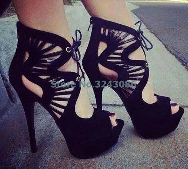 purple lace up heels