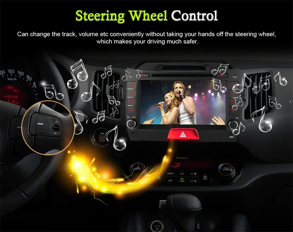 Sale vehicel 2 din Android 6.0 Octa 8 Core car dvd player FOR KIA sportage R 2011 - 2015 gps navi 2 din wifi 4G 2GB RAM 32GB ROM 7