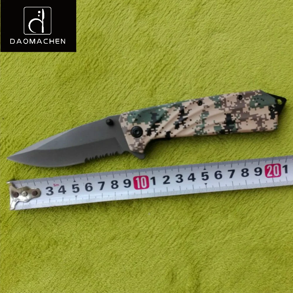Daomachen складной Ножи половина зуб Тактический Ножи выживания Инструменты Охотничьи ножи Открытый Ножи супер Sharp 440 Сталь