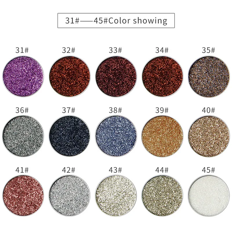 NICEFACE 1Pc Single Color Long-lasting Diamond Eyes Shadow Eye Glitter Shimmer Makeup Powder Monochrome Glitters 24colors TSLM1