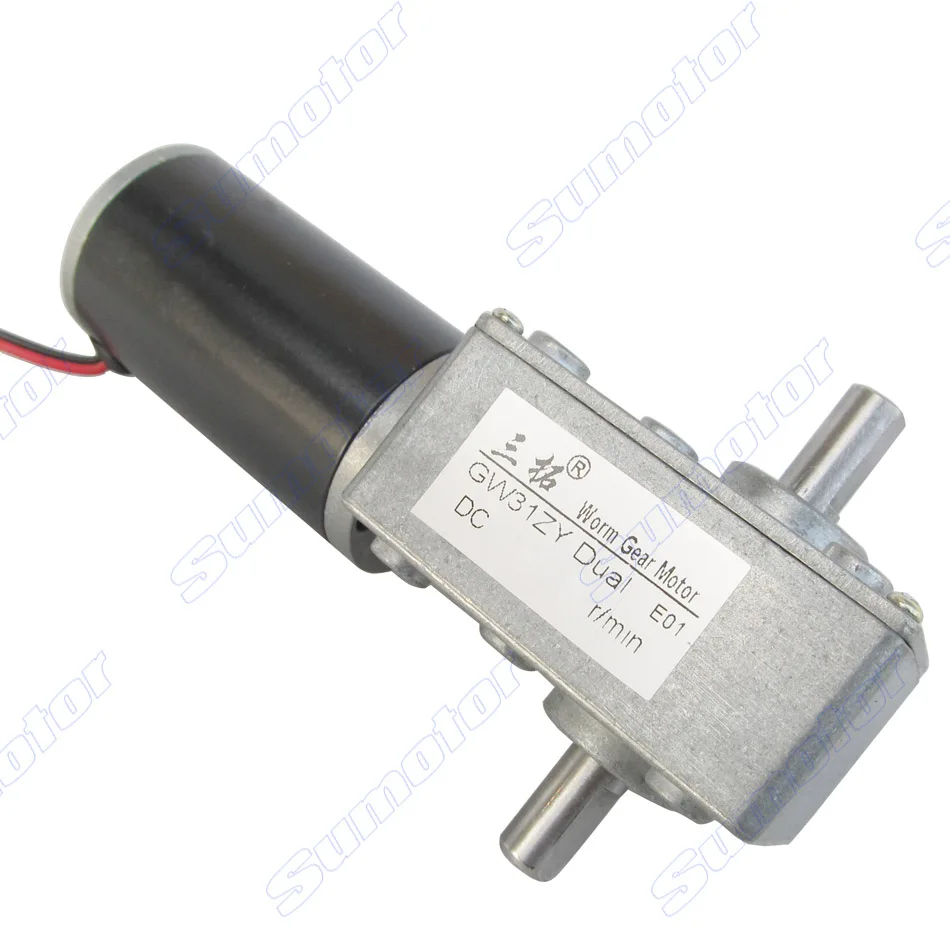GW31ZY DC 12V 24v червячный мотор редуктор двойной вал высокий крутящий момент низкая
