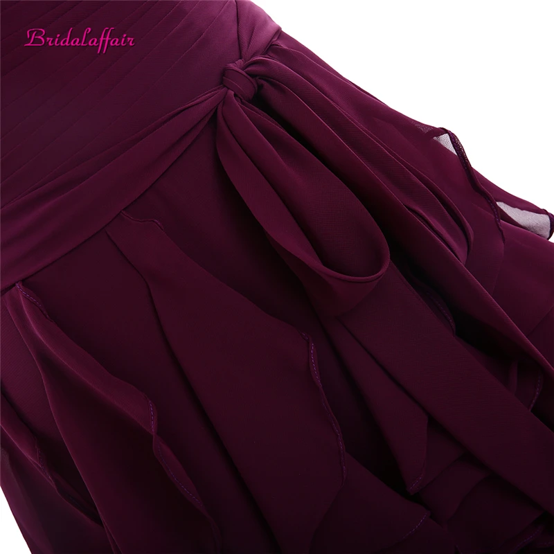 Bridalaffair настоящая фотография глубокий шелковицы Милая Выпускные платья Vestido De Festa новые дешевые Многоуровневое шифон Вечеринка платье