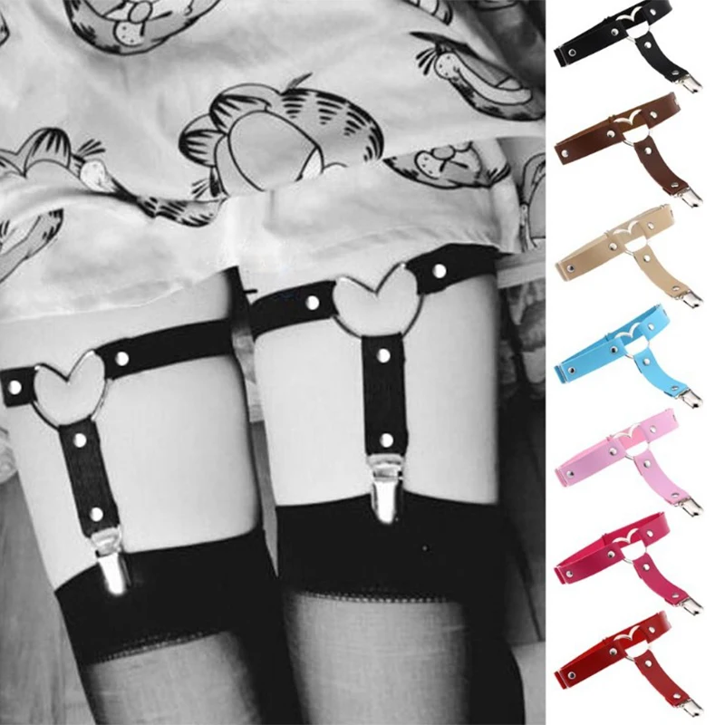 Heart leather Leg chain Sexy Harajuku Punk love leg garter sock Harness Adjustable Bondage cosplay goth jewelry Foot ring Anklet Heart leather Leg chain Sexy Harajuku Punk love leg garter sock Harness Adjustable Bondage cosplay goth jewelry Foot ring Anklet
