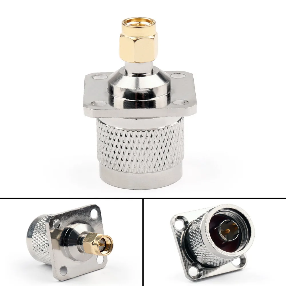 Разъем штекер SMA в разъем N типа 4 отверстия 1/4 шт. 50 Ом|sma panel mount connector|sma male connectorsma plug