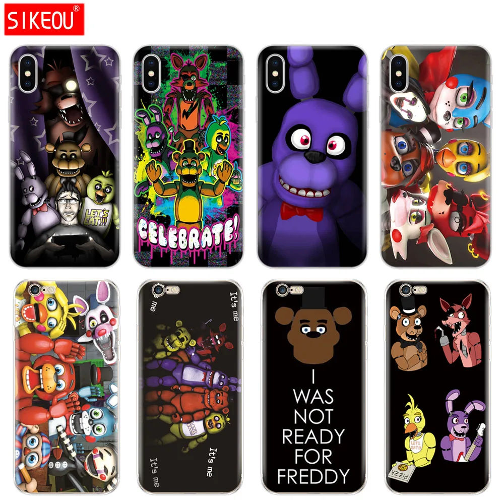 

Silicone Cover Phone Case For Iphone 6 X 8 7 6s 5 5s SE Plus 10 XR XS Max Case five nights at freddy's fnaf freddy