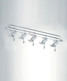 

M421003 Manifold, Vacuum/Inert gas, all glass, Number of ports:3, Overall width:300mm front-left-right rear-left