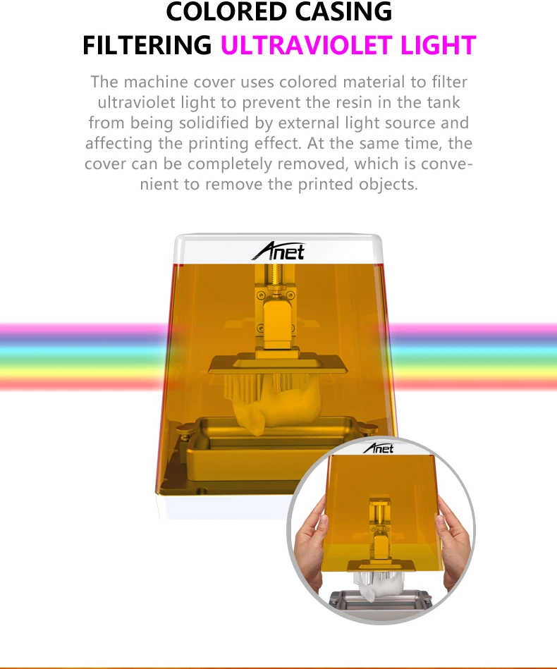 Anet N4 lcd 3d принтер Высокая точность 40 мкм с 3,5 дюймовым ЖК-экраном офлайн печать Impresora 3d Drucker Impressora UV смола