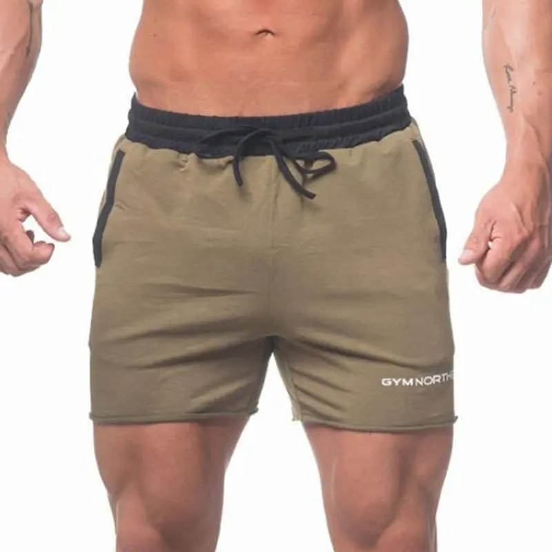Men Cotton Shorts Summer Gym Fitness Bodybuilding Running Sports