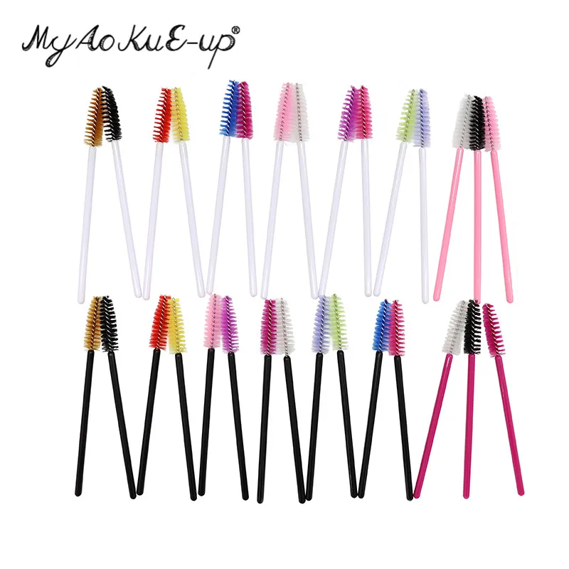 

Disposable Eyelashes Brushes 50pcs One-off Colored eyelash extension Mascara brushes tools Wholesale Make Up Brush Makeup Tools