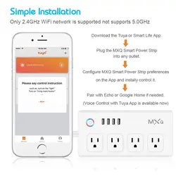 WiFi Smart power Strip Защита от перенапряжения с 4 выходами переменного тока и 4 usb-портами US Plug HSJ-19