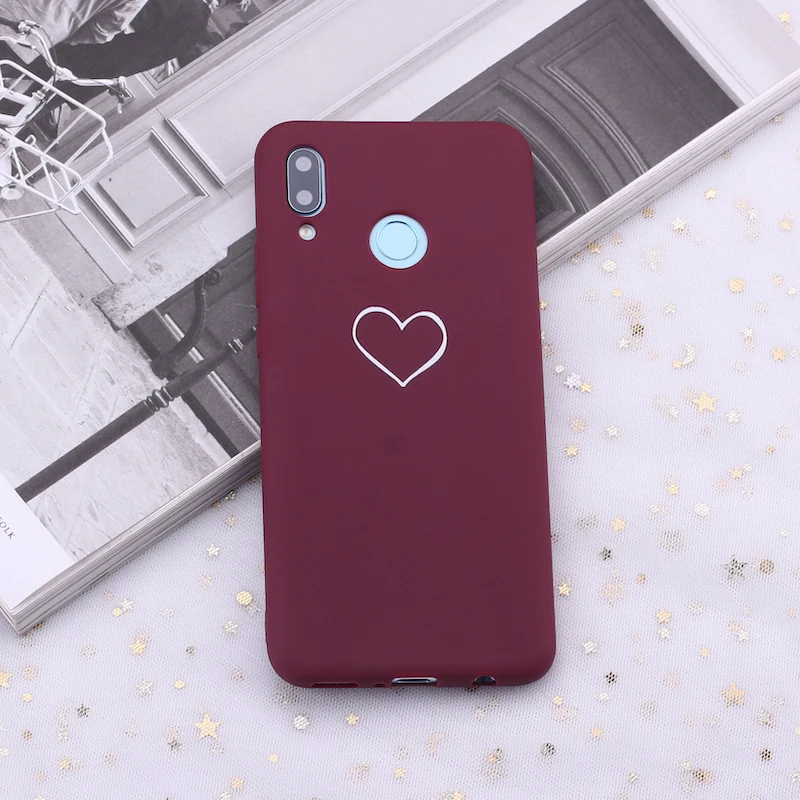 Для Huawei Honor Mate 10 20 Nova P20 P30 P40 P Смарт бордовый Сердце розы слезы конфеты силиконовый