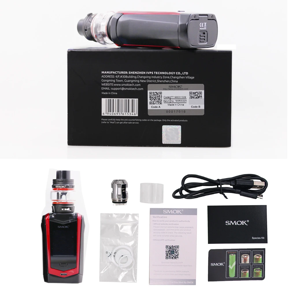 Оригинальный набор испарителей SMOK 230 Вт электронная сигарета вейп бокс мод 5 мл