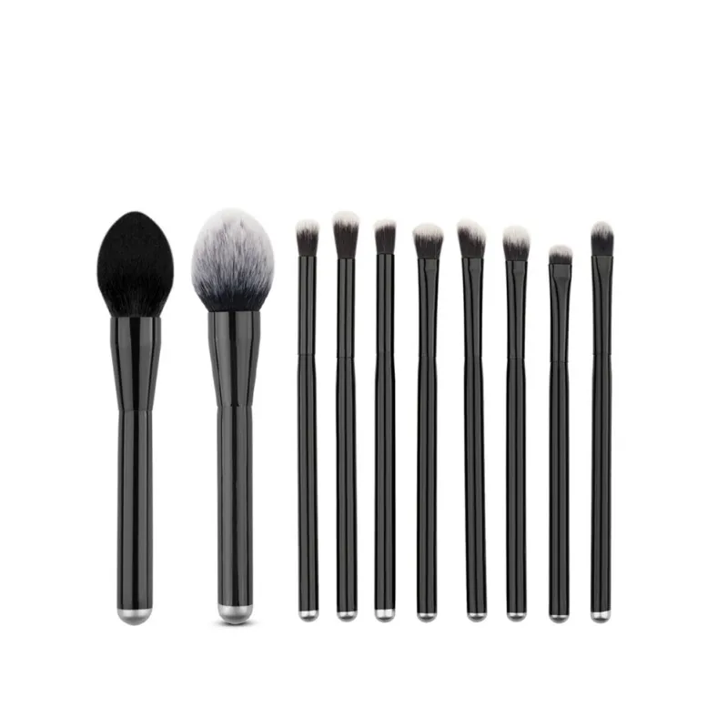 

10 PCS/set Black Make Up Tools Foundation Eyebrow Eye Shadow Blusher Blush Cosmetic Concealer Brushes Set