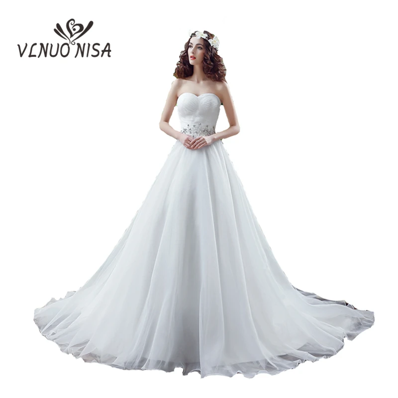 

Crystyl Sashes sleeveless Summer Sexy Applique Chiffon Beach Wedding Dress Boho Robe 2018 Long Brush Train Lace up Bridal Dress