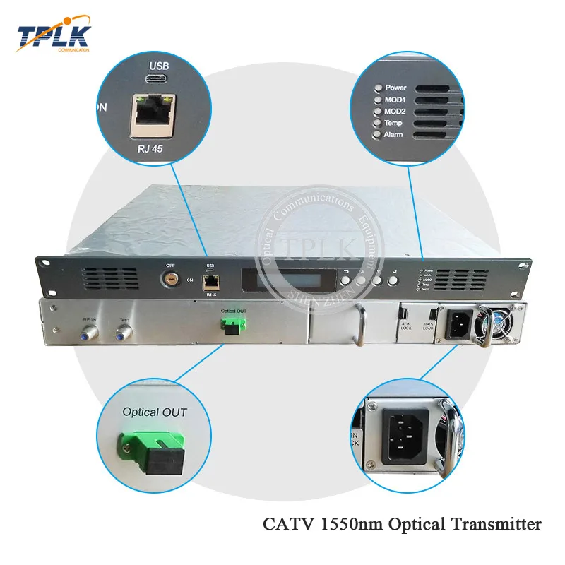 Оригинальная Лучшая цена CATV 1550nm оптический передатчик, 2 МВт и 10 мВт для варианта, прямой светильник модуляции интенсивности SC/APC разъем