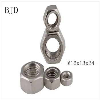 

5pcs DIN934 M16x13x24 16mm nut tainless steel metric thread hex M16 nut hexagon nuts lock screw bolt nut free shipping