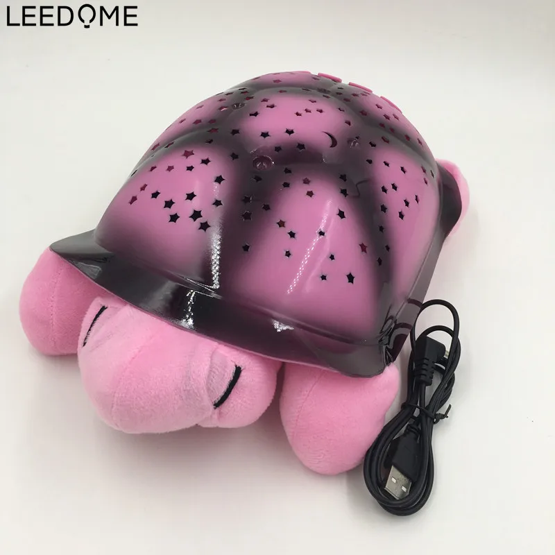 Cute Design Turtle Led Night Light Stars Projector Baby Toy Lamp With