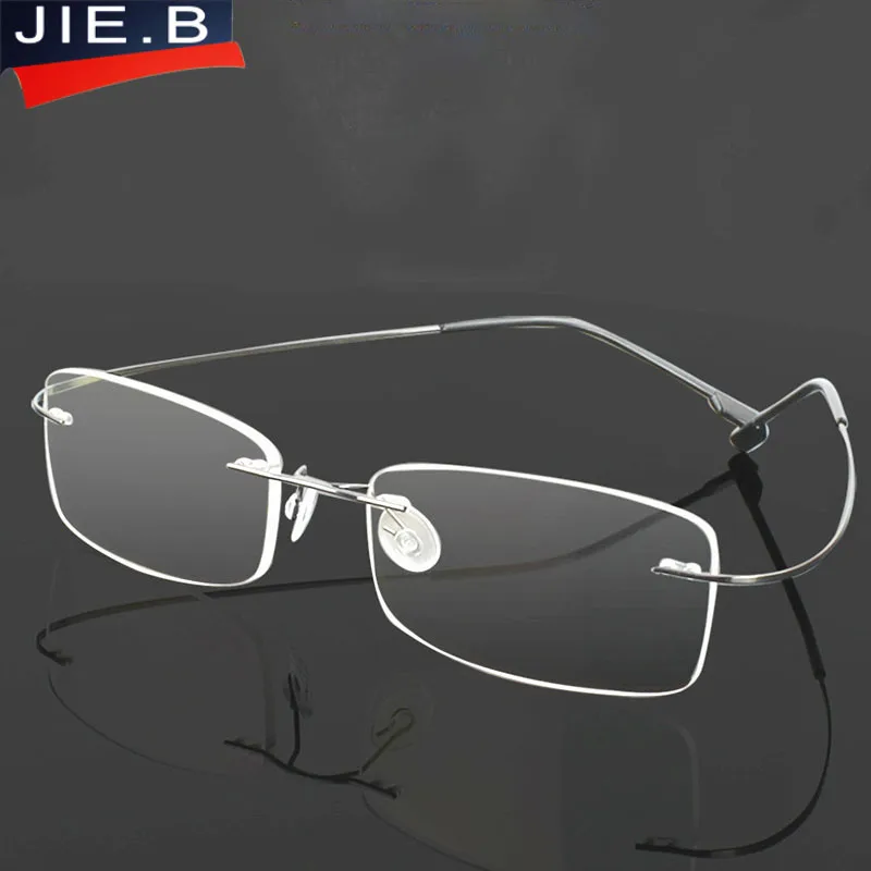 

Fashion Rimless Eyeglasses Frame Optical Glasses Titanium Memory Alloy High Quality Prescription Eyewear for Men and Women