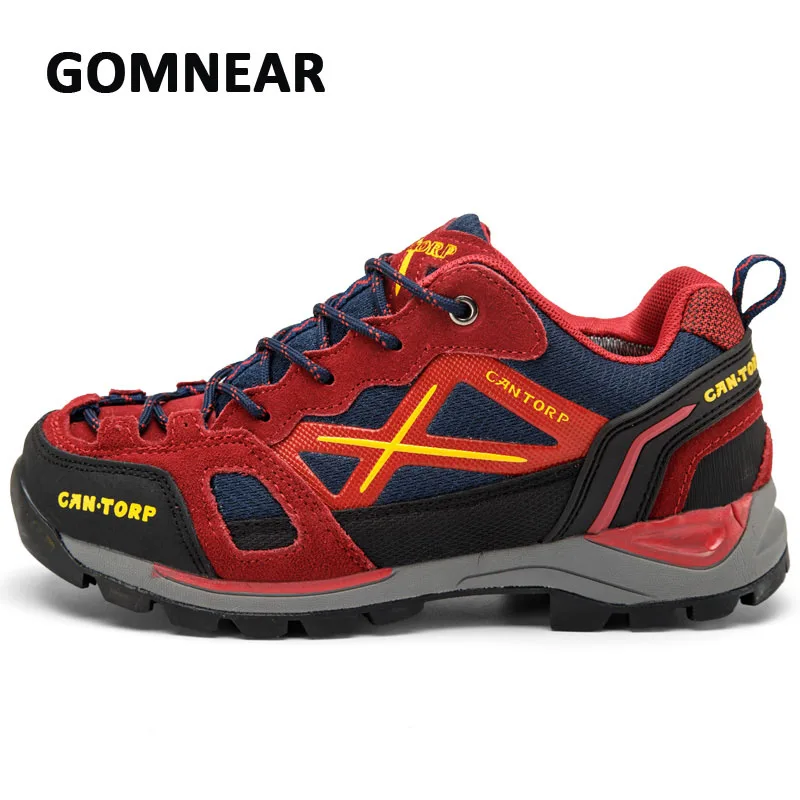 Gomnead походная обувь для мужчин s Гибкая дышащая уличная Треккинговая обувь тактические ботинки Удобная спортивная мужская обувь для горного кемпинга - Цвет: Red