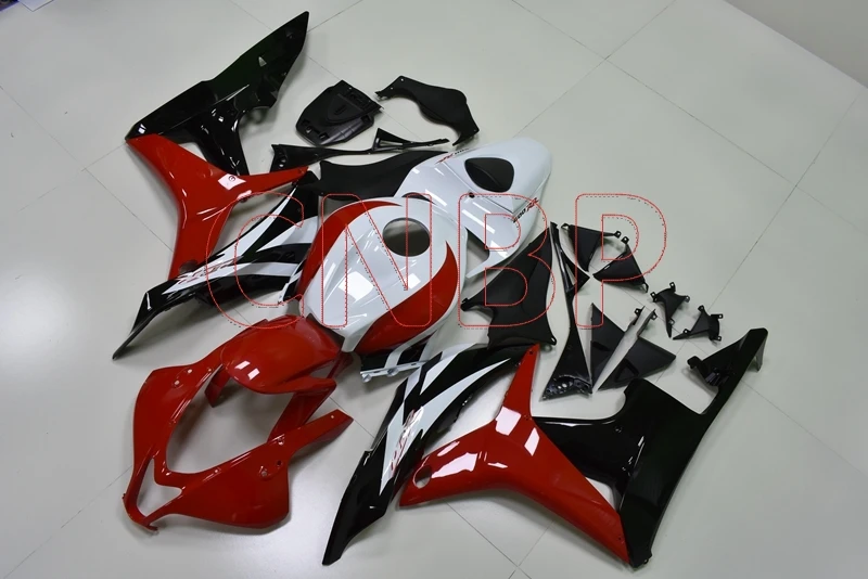 Обтекатель для мотоцикла CBR600 RR 2007 2008 красно белый цвет черные пластиковые