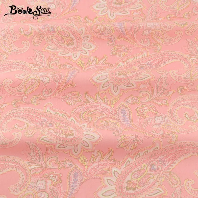 Booksew New Arrival Sewing Elegant Pink Flowers Pattern Dolls Cotton Twill Fabric Bedding Set Dolls Pillows Crafts Curtains