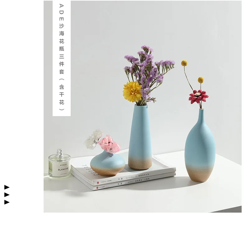 Creative Nordic Simple vase ceramics manual Home Decorations home decoration accessories modern living room decoration