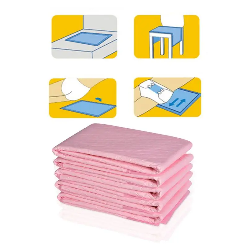 

10Pcs Pink Disposable Adult Pregnancy Senior Nursing Urinary Incontinence Urine Pad High Absorbent Breathable Mat Diaper Sheets