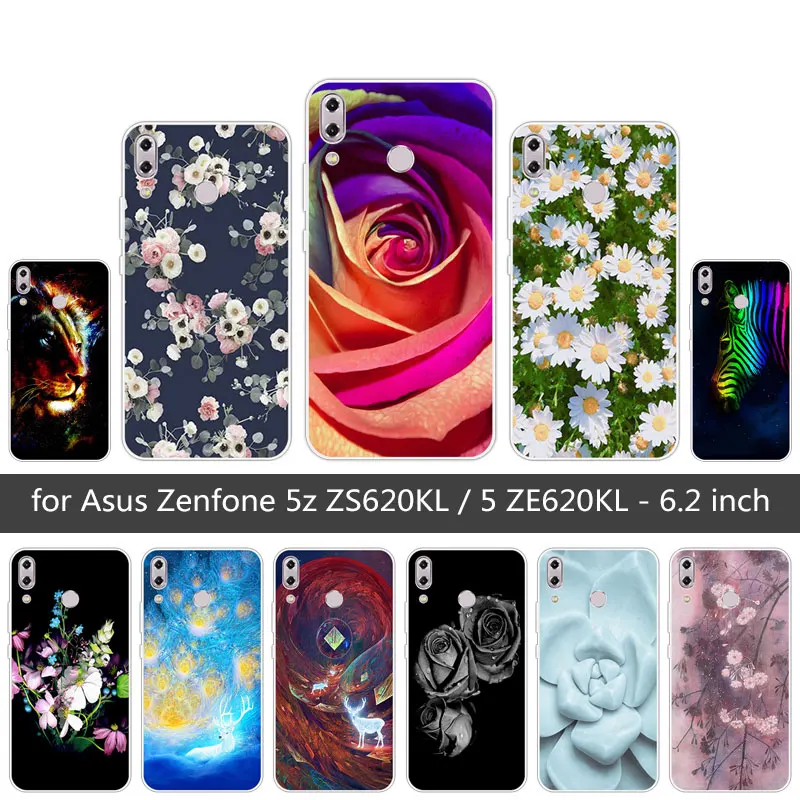 6 2 дюйма для Asus Zenfone 5 ZE620KL чехол с принтом 5z ZS620KL ультратонкий ТПУ мягкий цветной