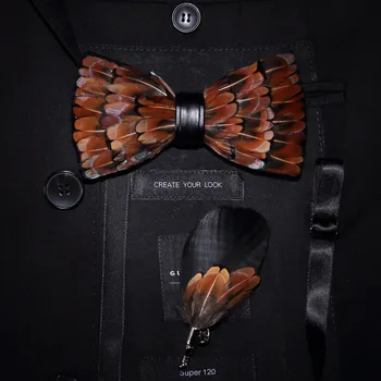 

Hlinayi 2019 Natural feather clay pot tie for formal wear for casual wedding of British men and women