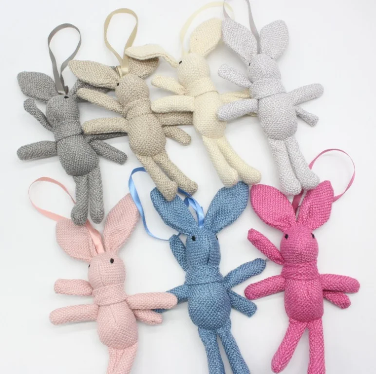 Wholesale 24pcs rabbits toys Mix Colors 18CM Approx. Rope Pedant Rabbit