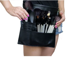 Косметический Кисточки Подушки Детские Сумки на пояс Макияж комплект сумка Кошелек искусственная Профессиональный Макияж пояс обновления актер черный Кисточки Организатор кошелек